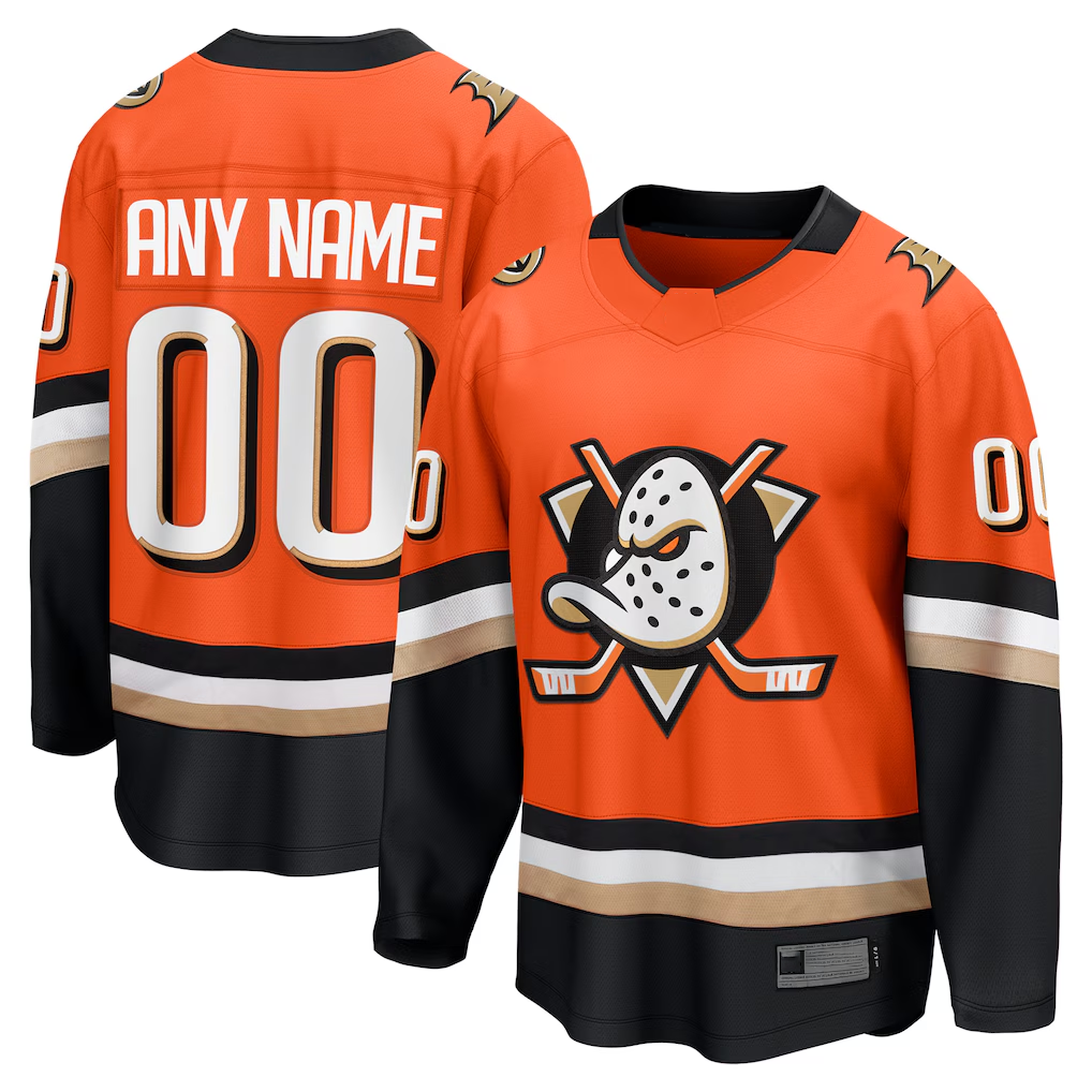 Punc Custom A.Ducks Orange Home Breakaway Jerseys