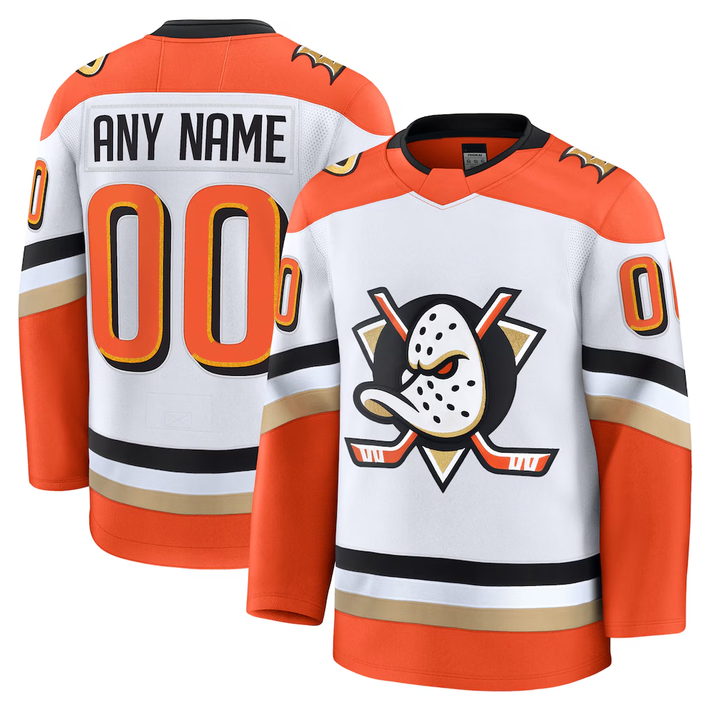 Punc Custom A.Ducks White Away Premium Jerseys
