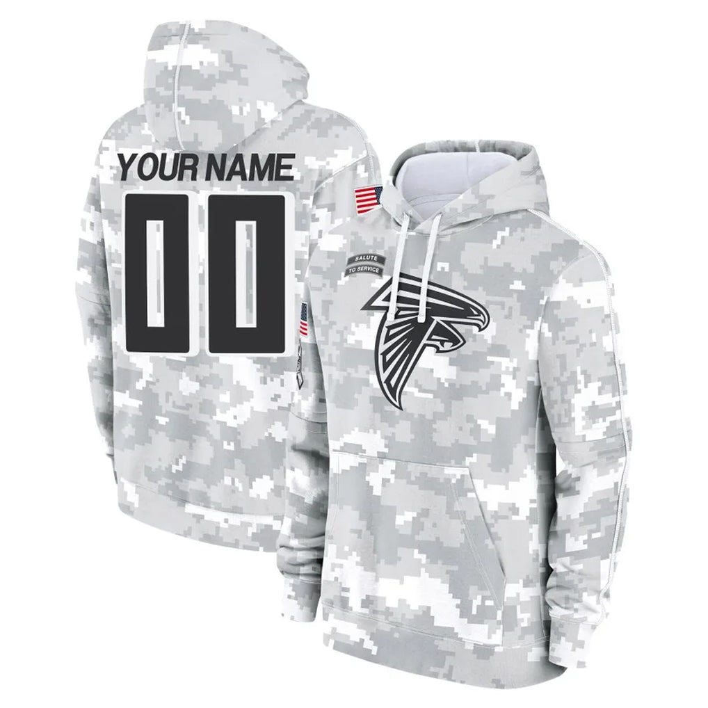 Punc Custom A.Falcons Arctic Camo Salute to Service Limited Hoodie Any Name & Numbers Stitched Jerseys