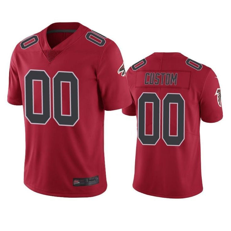 Punc Custom A.Falcons Red Color Rush Limited Stitched Jerseys