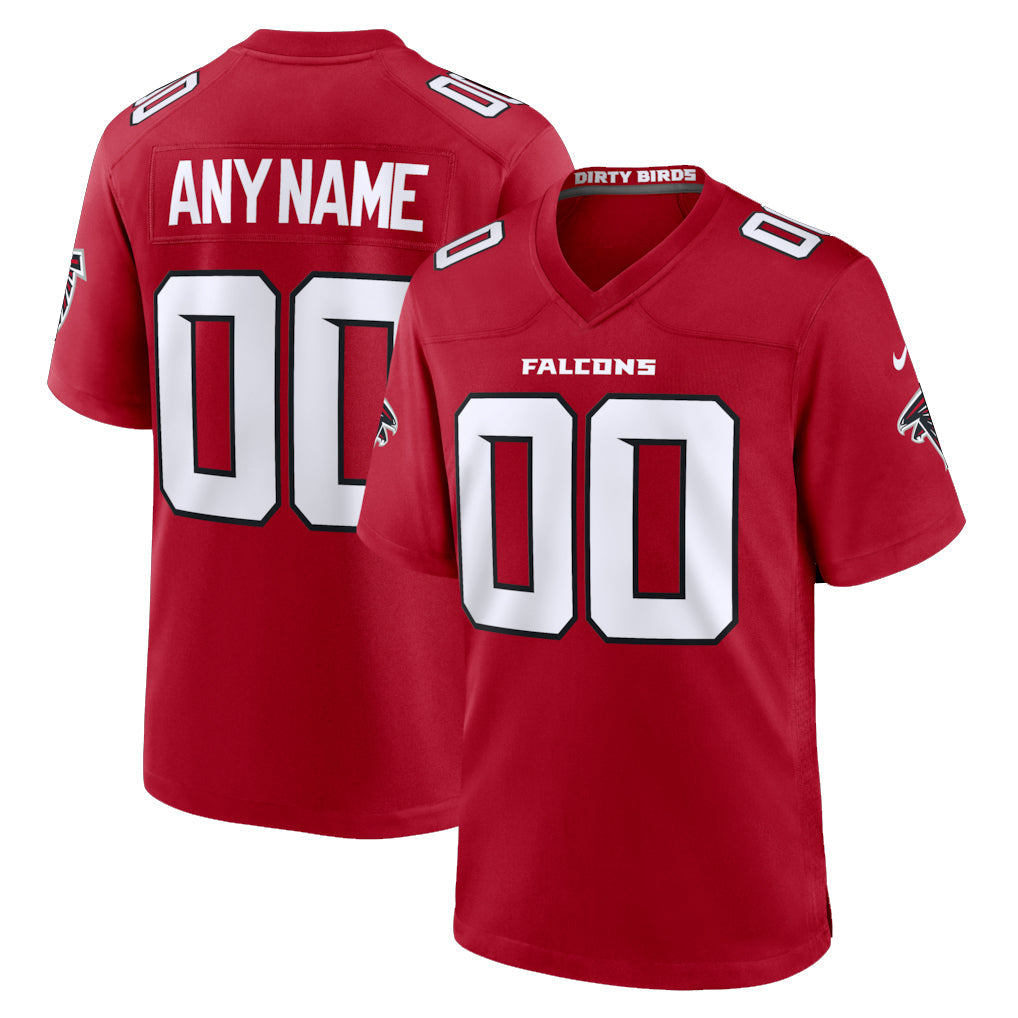 Punc Custom A.Falcons Red Replica Home Game Any Name & Numbers Stitched Jerseys
