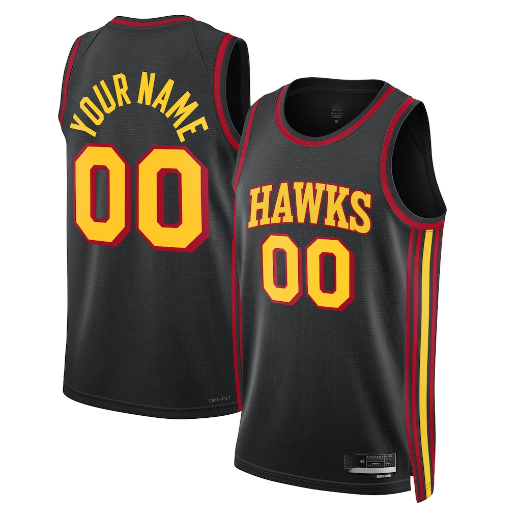 Punc Custom A.Hawks Black 2022-23 Swingman Jerseys - Statement Edition