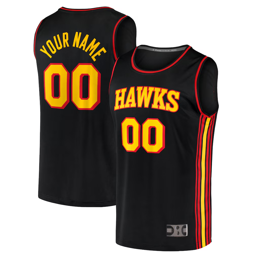 Punc Custom A.Hawks Black Fast Break Replica Jerseys - Statement Edition