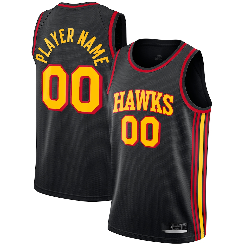 Punc Custom A.Hawks  Black Swingman Jerseys - Statement Edition