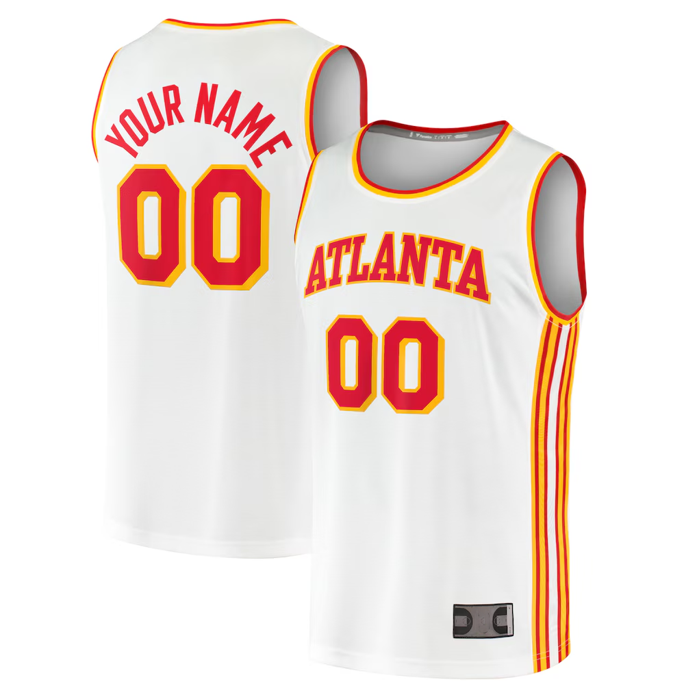 Punc Custom A.Hawks White Fast Break Replica Jerseys - Association Edition