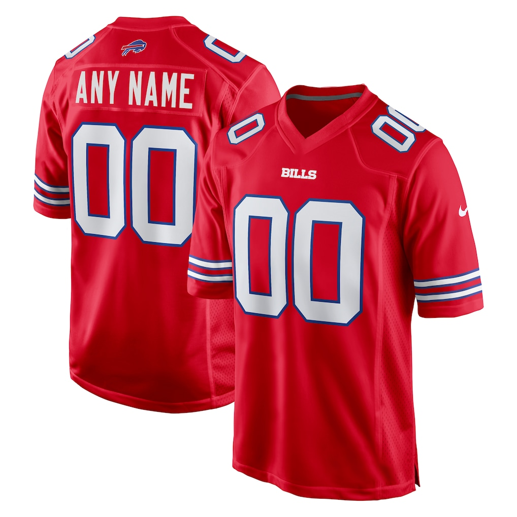 Punc Custom B.Bills Red Alternate Game Stitched Jerseys