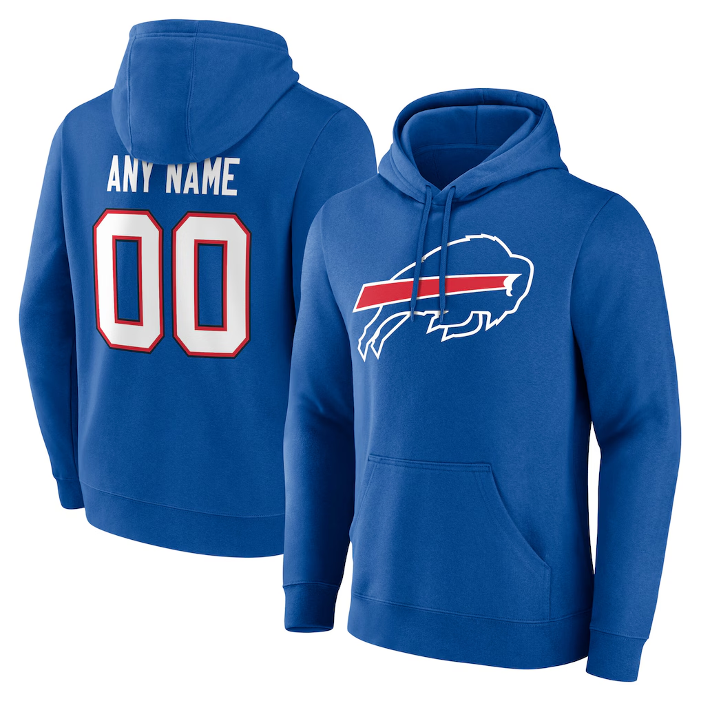 Punc Custom B.Bills Team Authentic Personalized Name & Number Hoodie Stitched Jerseys