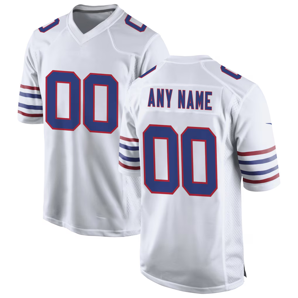 Punc Custom B.Bills White Alternate Game Stitched Jerseys