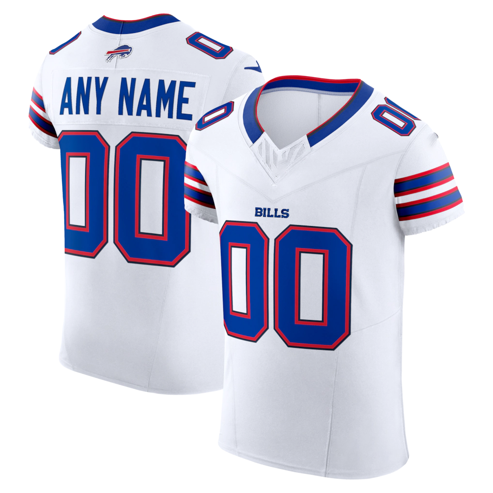Punc Custom B.Bills White Vapor F.U.S.E. Elite Stitched Jerseys