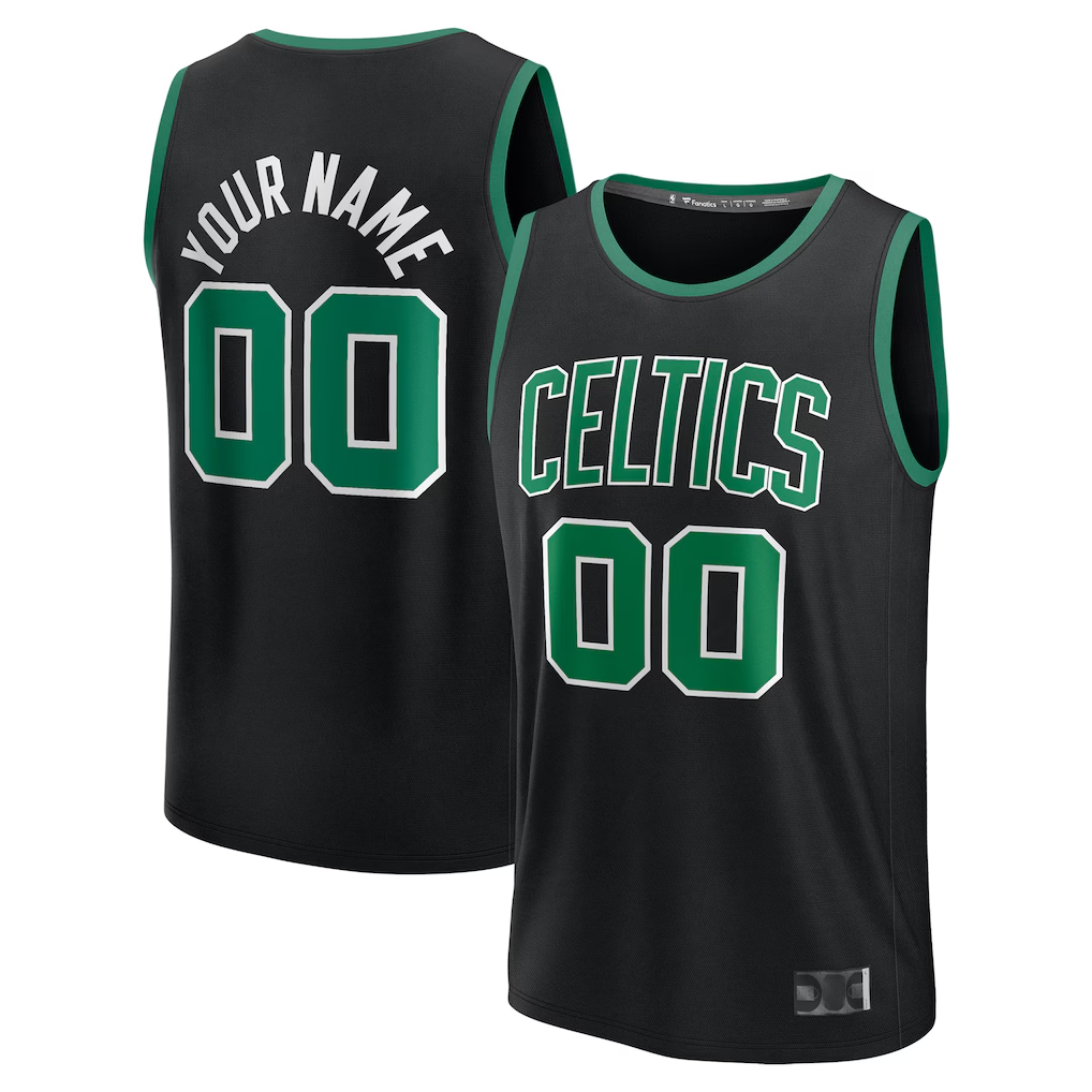 Punc Custom B.Celtics Black Fast Break Jerseys - Statement Edition