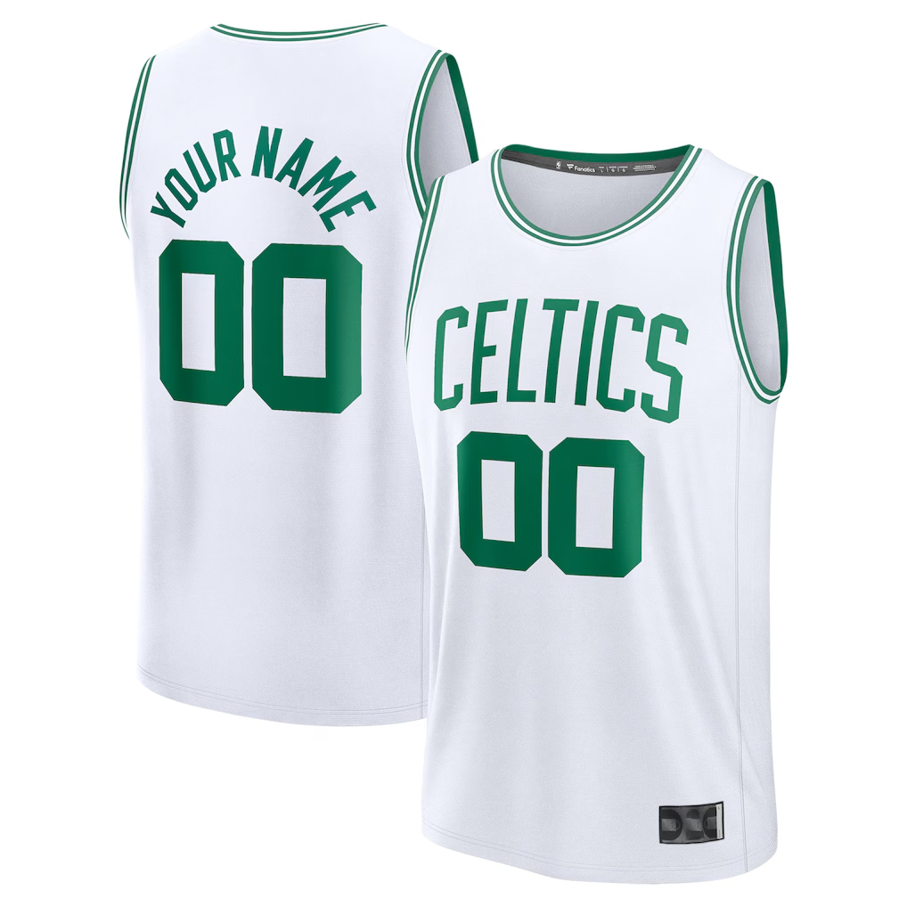 Punc Custom B.Celtics White Fast Break Jerseys - Association Edition