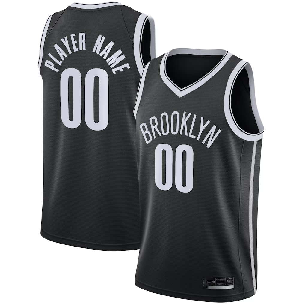 Punc Custom B.Nets Black 202021 Swingman Jerseys - Icon Edition