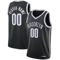 Punc Custom B.Nets Black 202021 Swingman Jerseys - Icon Edition
