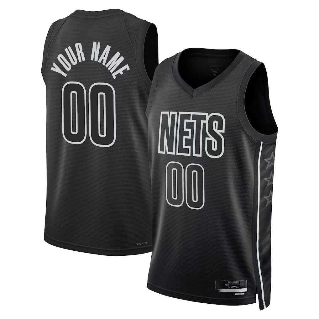 Punc Custom B.Nets Black 2022-23 Swingman Jerseys - Statement Edition