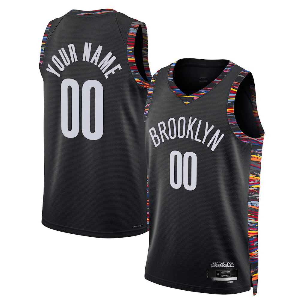 Punc Custom B.Nets Black 202526 City Edition Swingman Jerseys