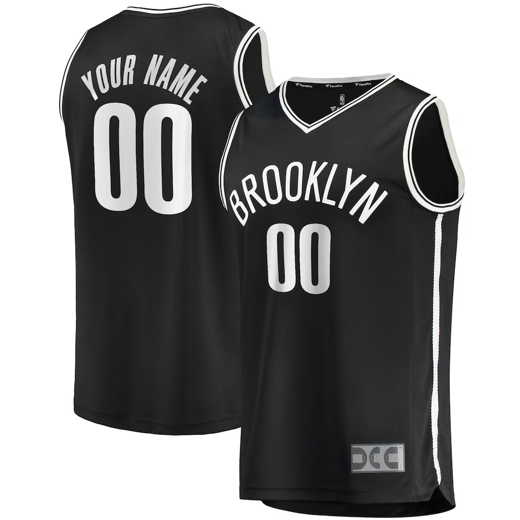 Punc Custom B.Nets Black Fast Break Replica Jerseys - Icon Edition