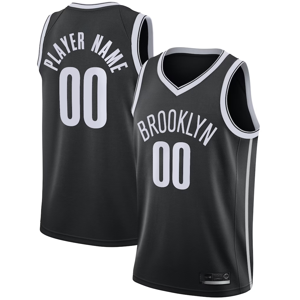 Punc Custom B.Nets Black Swingman Custom Jerseys - Icon Edition