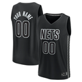 Punc Custom B.Nets Fanatics Black Fast Break Stitched Jerseys- Statement Edition