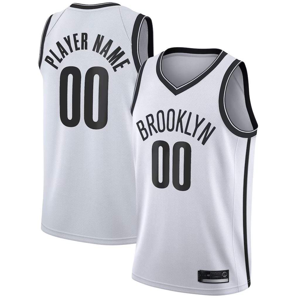 Punc Custom B.Nets White 2020-21 Swingman Jerseys - Association Edition