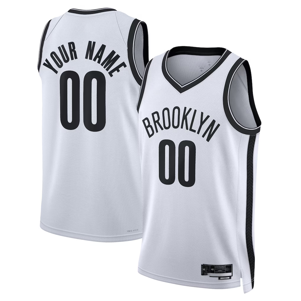 Punc Custom B.Nets White Swingman Jerseys - Association Edition