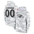 Punc Custom B.Ravens Arctic Camo Salute To Service Hoodie Any Name & Numbers Stitched Jerseys