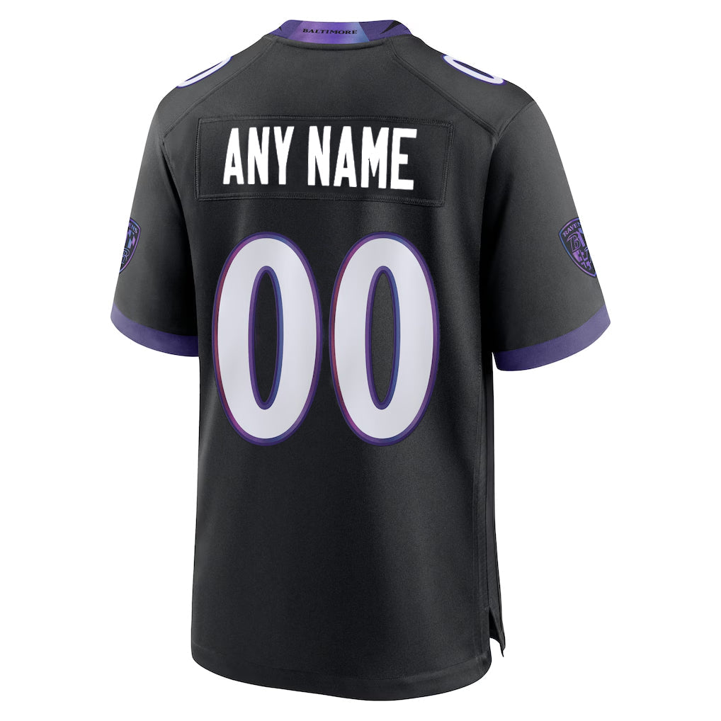Punc Custom B.Ravens Black Home Game Any Name & Numbers Stitched Jerseys