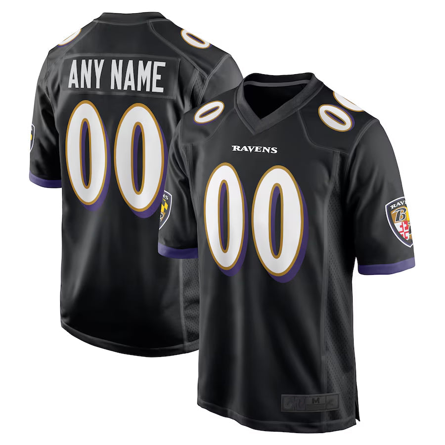 Punc Custom B.Ravens Black Home Game Stitched Jerseys