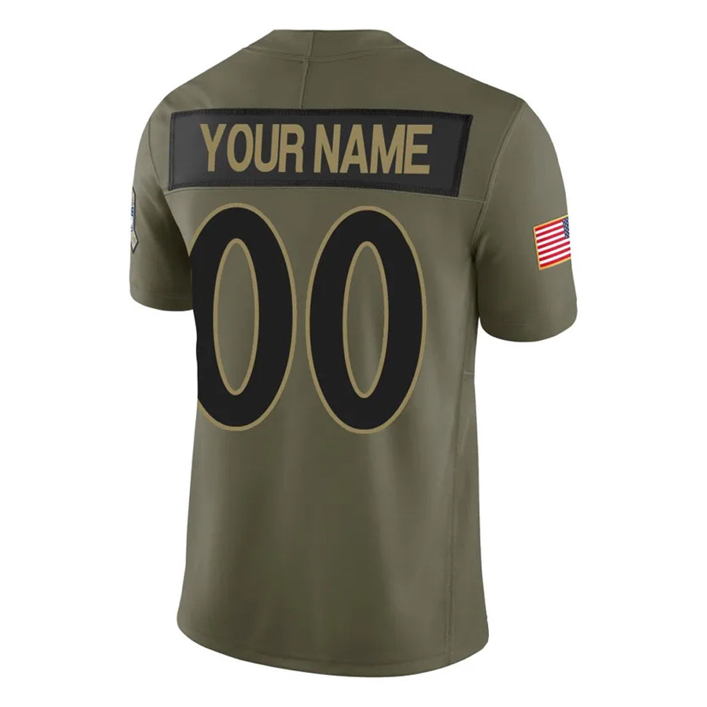 Punc Custom B.Ravens Olive Salute To Service Limited Home Game Any Name & Numbers Stitched Jerseys