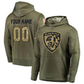 Punc Custom B.Ravens Olive Salute to Service Pullover Hoodie Any Name & Numbers Stitched Jerseys