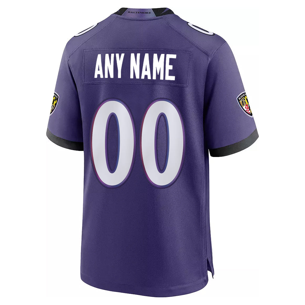 Punc Custom B.Ravens Purple Home Game Any Name & Numbers Stitched Jerseys
