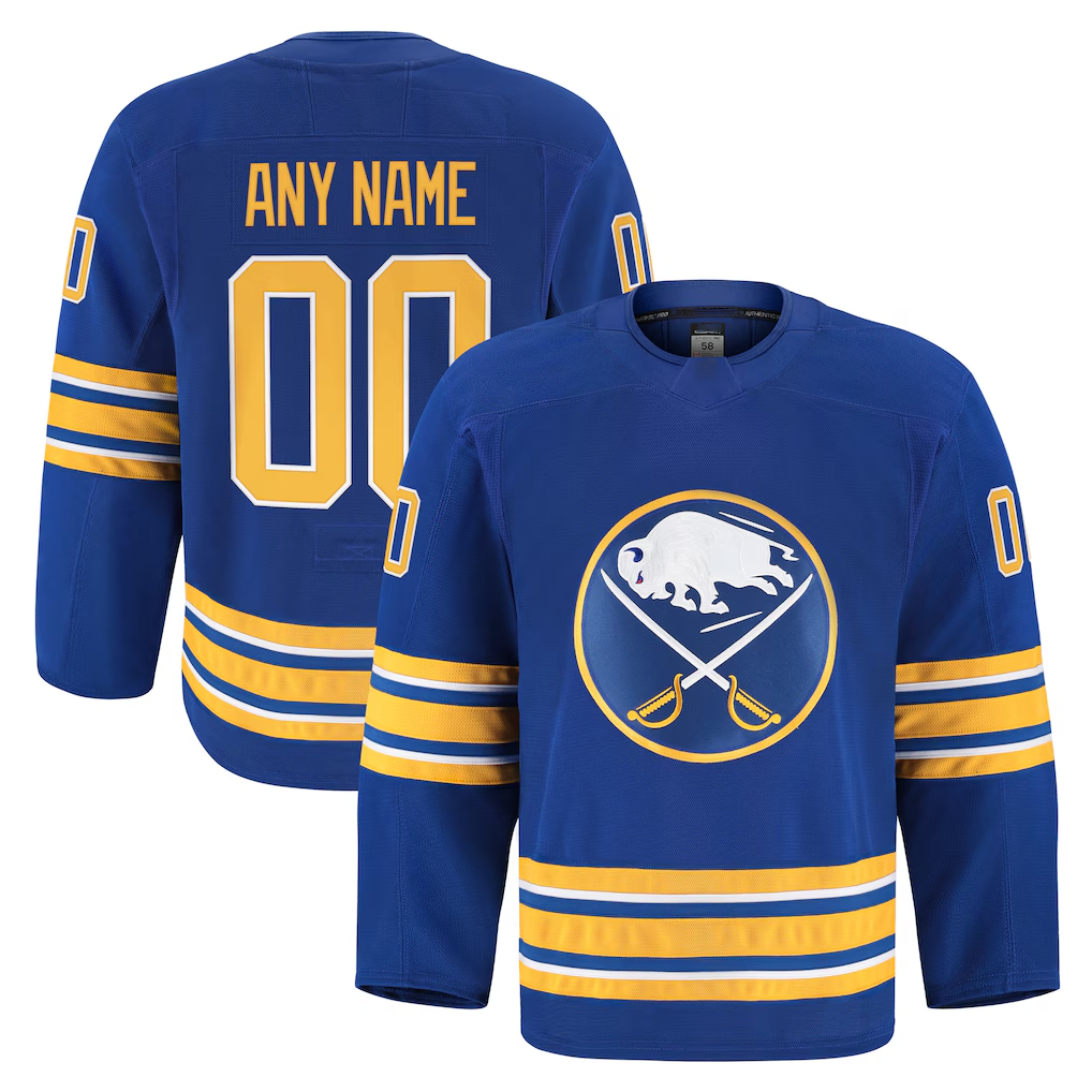 Punc Custom B.Sabres Royal Home Authentic Pro Stitched Jerseys