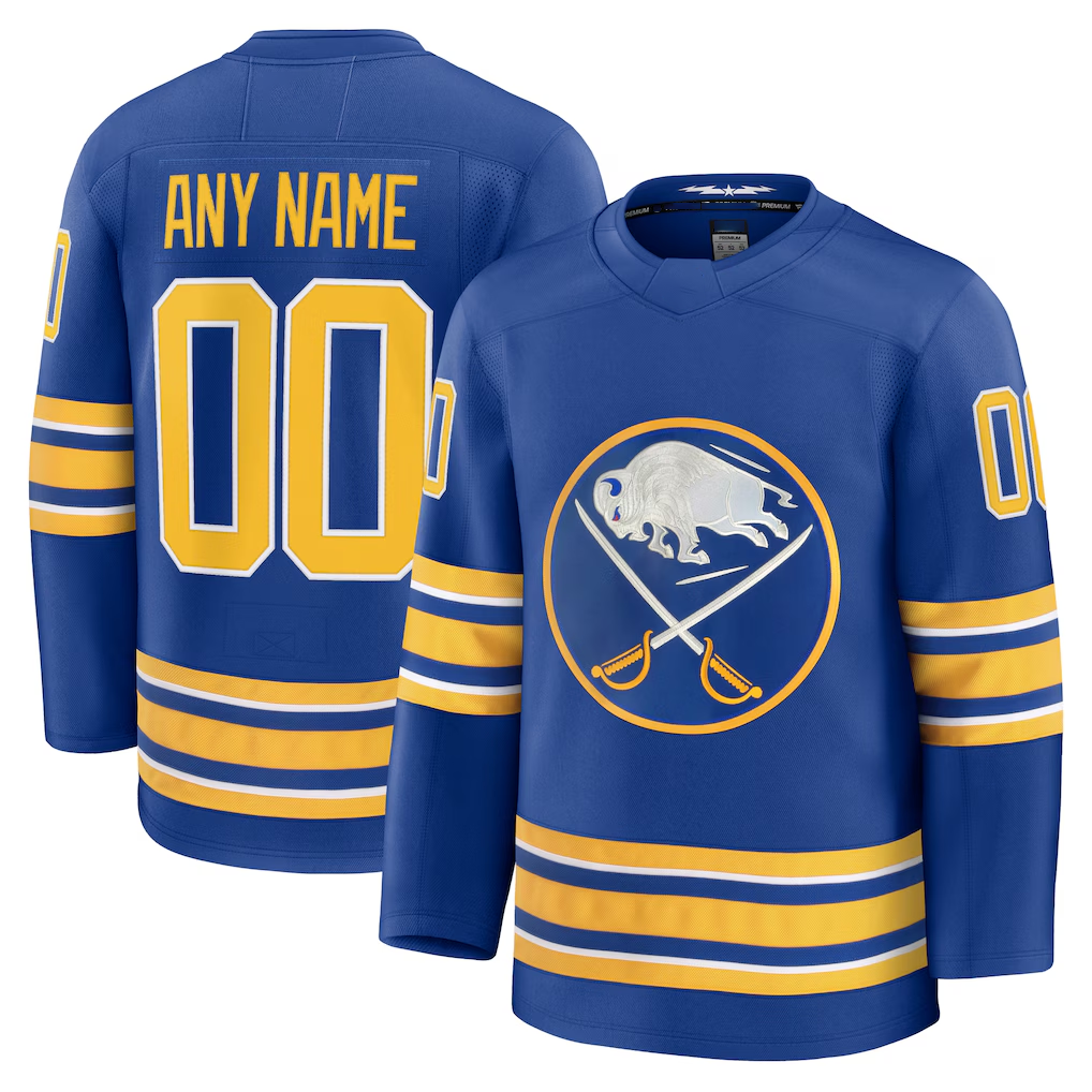 Punc Custom B.Sabres Royal Home Premium Stitched Jerseys