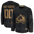 Punc Custom C.Avalanche Black 2024 Military Appreciation Practice Jerseys