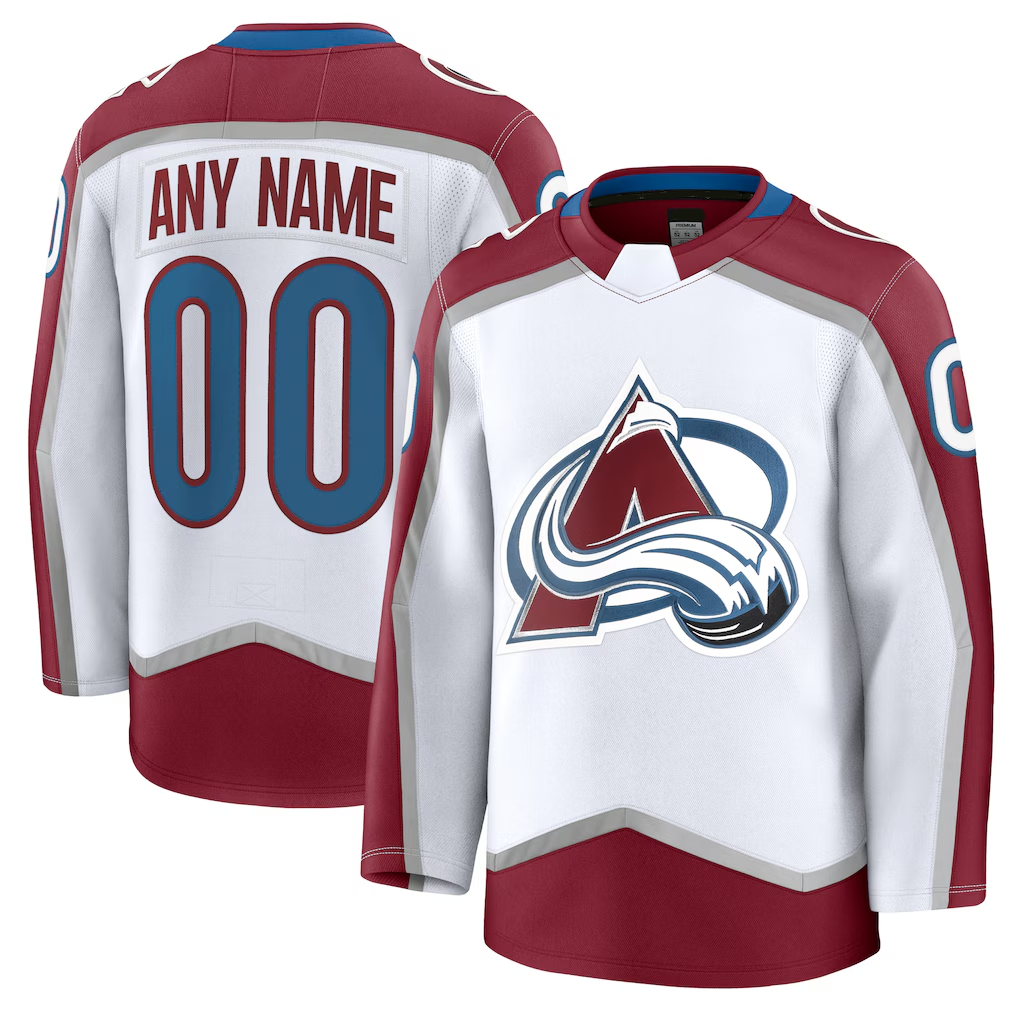 Punc Custom C.Avalanche White Away Premium Jerseys
