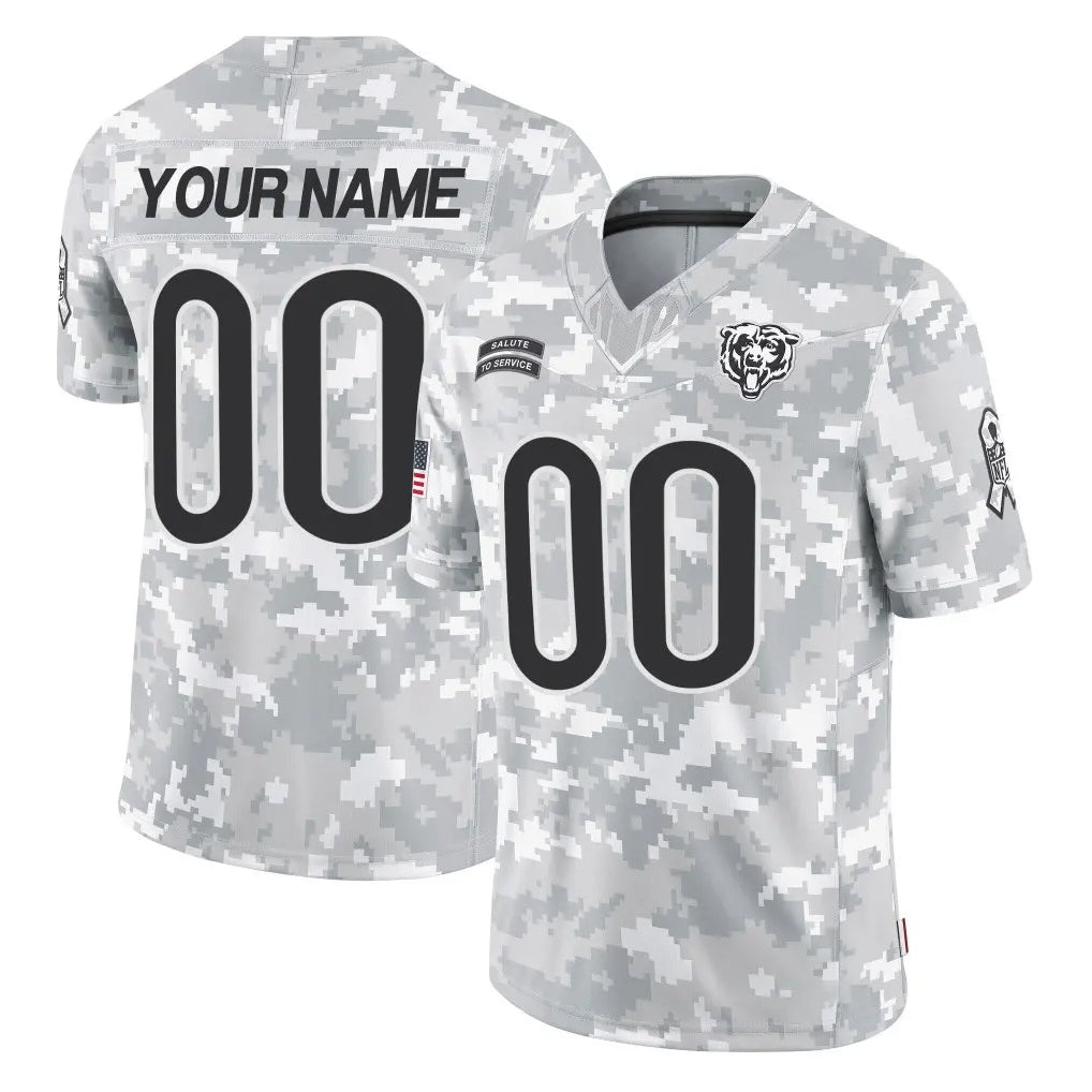 Punc Custom C.Bears Arctic Camo Salute to Service Limited Any Name & Numbers Stitched Jerseys