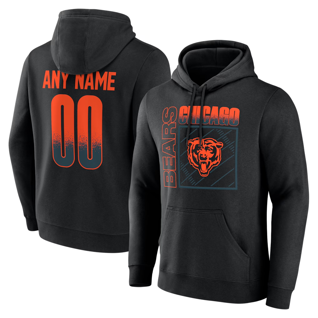 Punc Custom C.Bears Black Home Field Pop Personalized Name Number Hoodie Stitched Jerseys