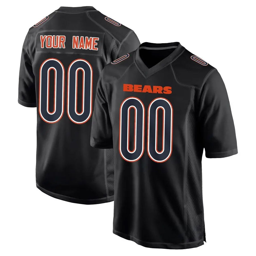 Punc Custom C.Bears Carbon Black Fashion Stitched Jerseys