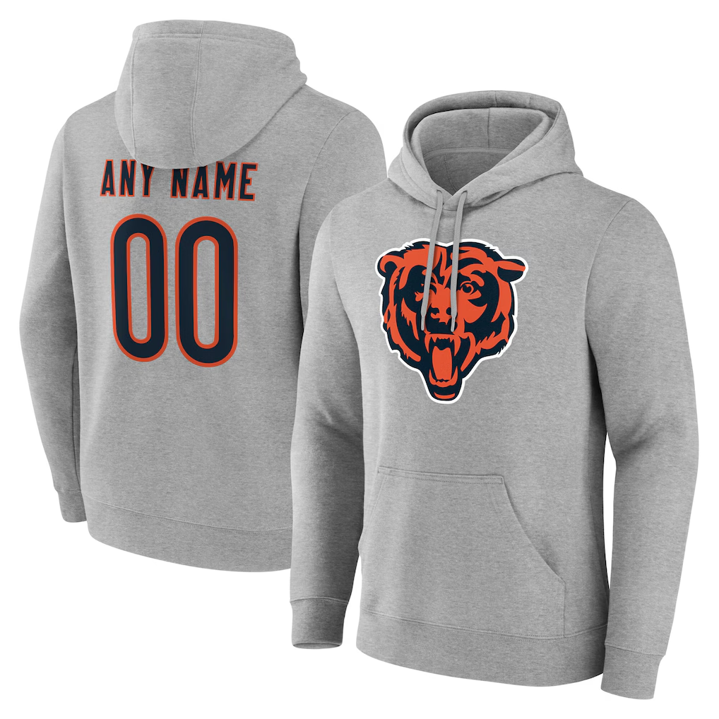 Punc Custom C.Bears Gray Team Authentic Personalized Name & Number Hoodie Stitched Jerseys