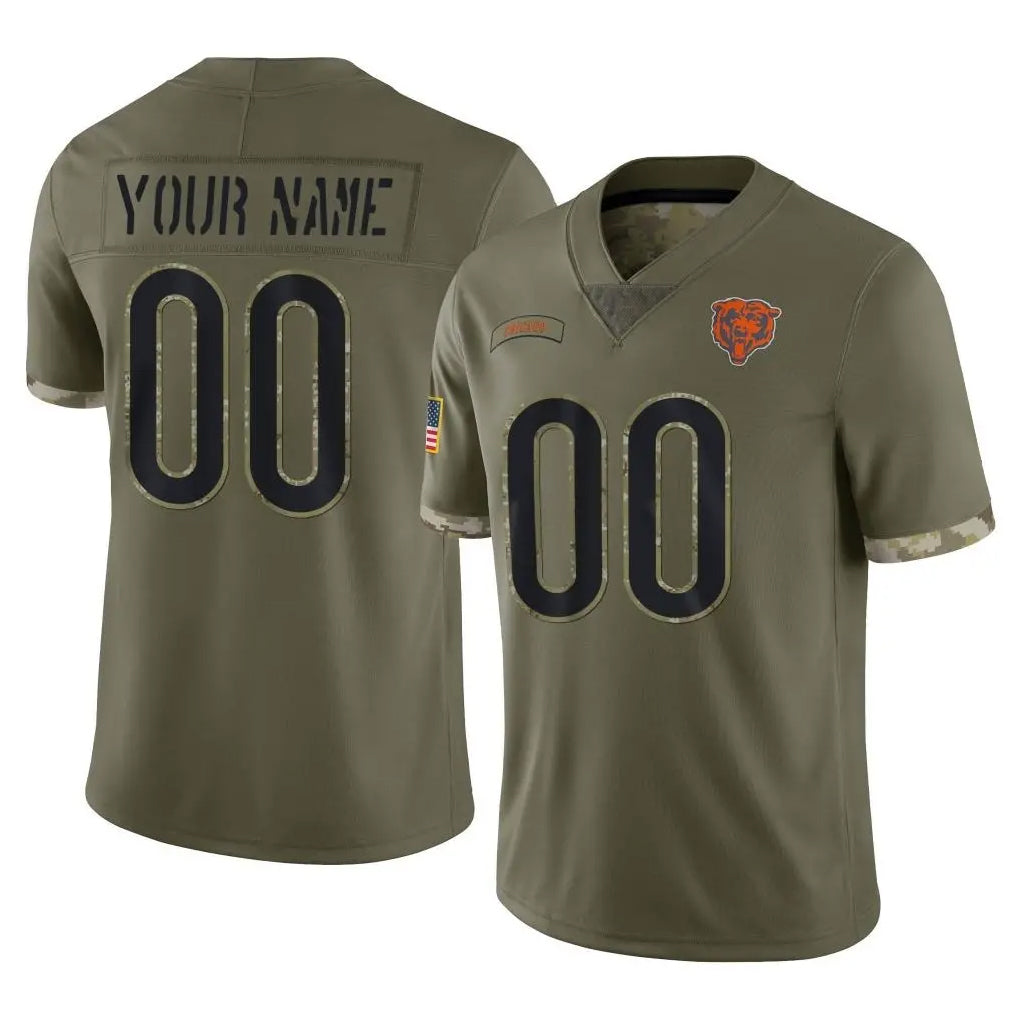 Punc Custom C.Bears Olive Salute to Service Limited Game Any Name & Numbers Stitched Jerseys