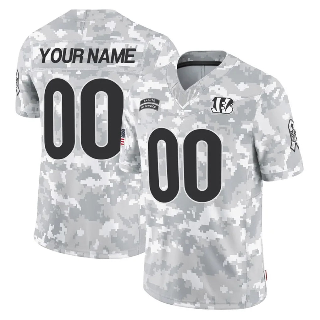 Punc Custom C.Bengals Arctic Camo Salute to Service Limited Any Name & Numbers Stitched Jerseys