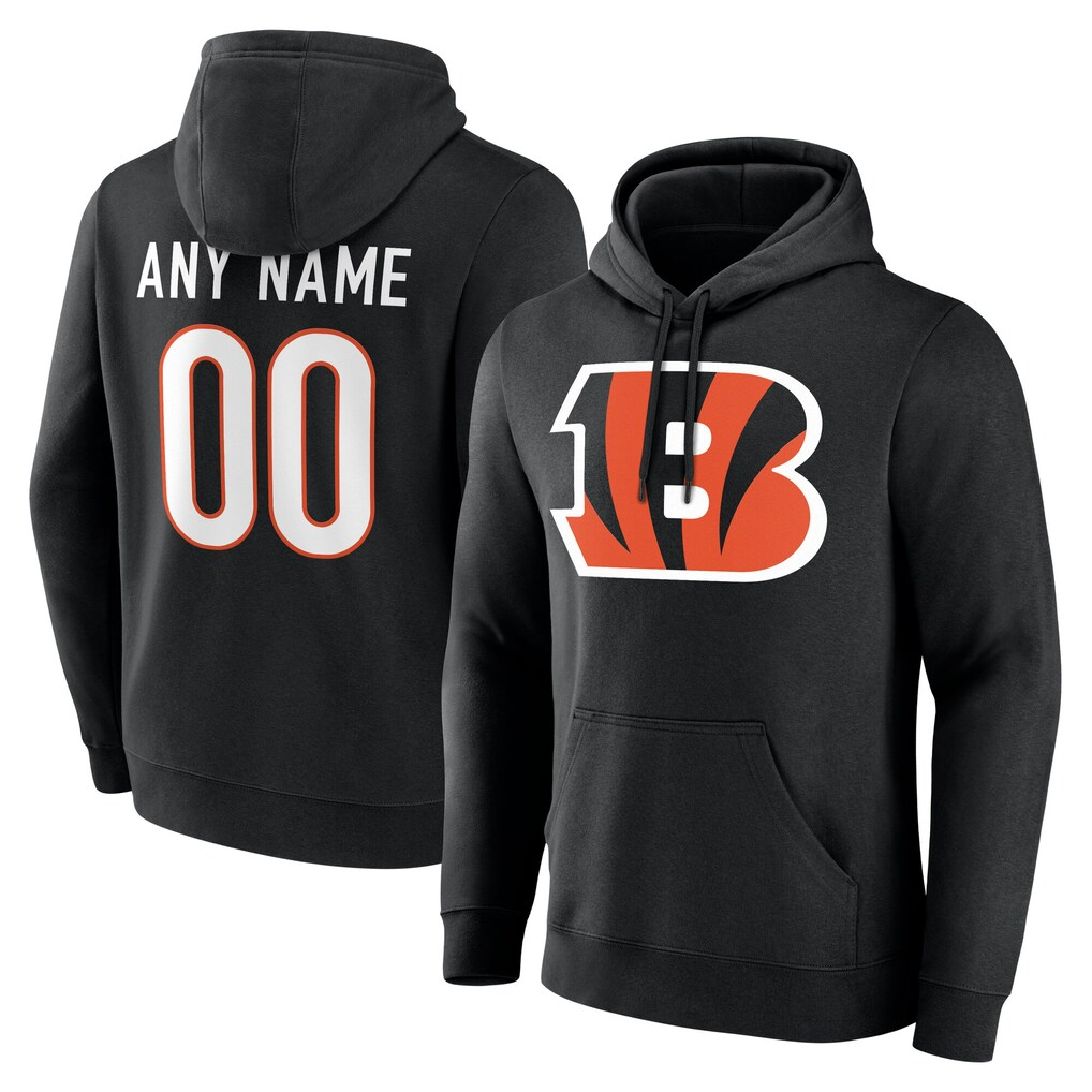 Punc Custom C.Bengals Black Big & Tall Team Authentic Custom Hoodie Stitched Jerseys