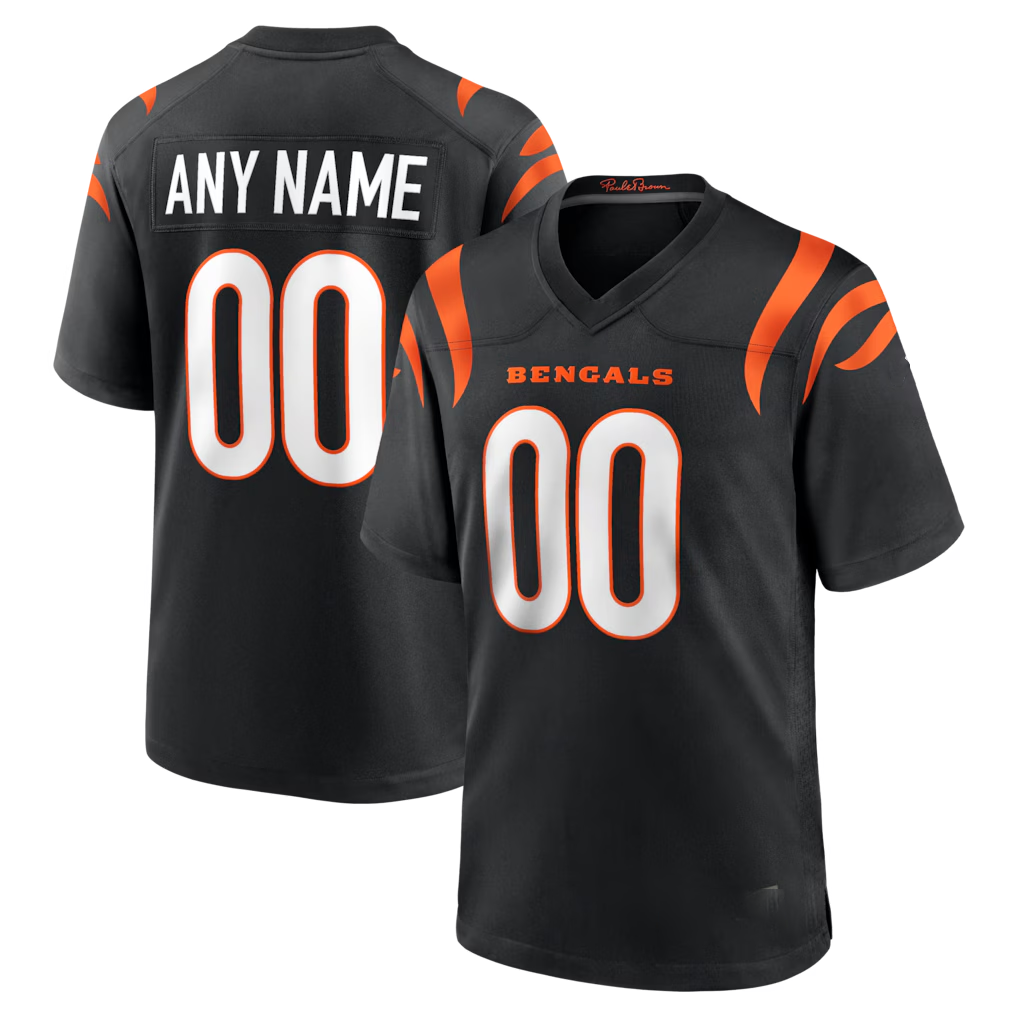 Punc Custom C.Bengals Black Home Replica Game Football Jerseys