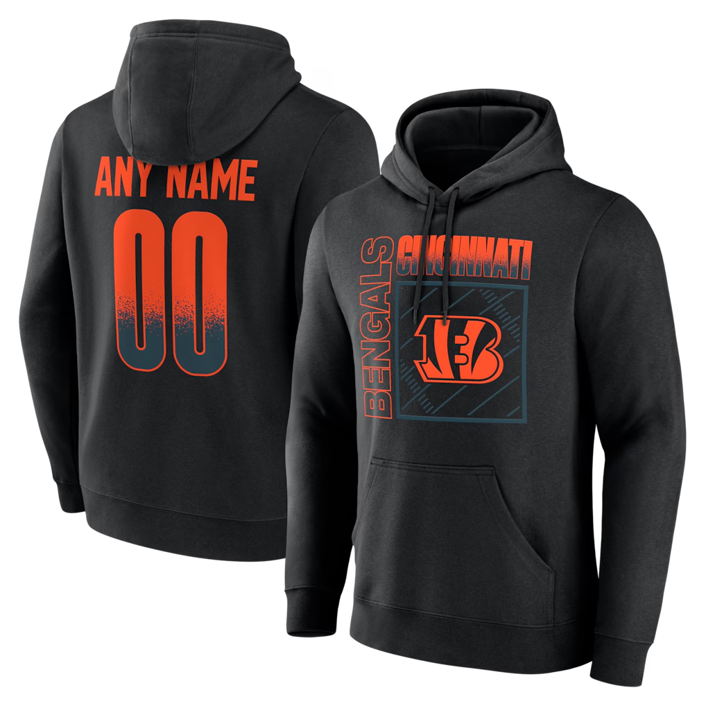 Punc Custom C.Bengals Black Home Field Pop Personalized Name & Number Hoodie Stitched Jerseys