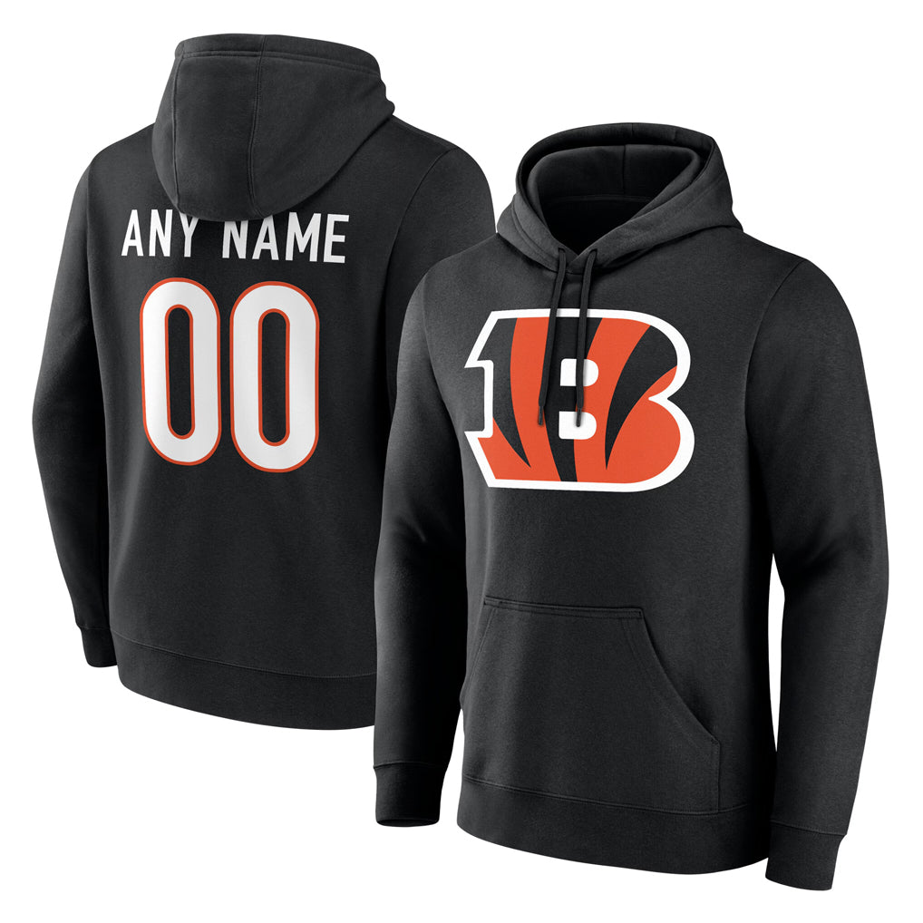 Punc Custom C.Bengals Black Long Sleeve Hoodie Any Name & Numbers Stitched Jerseys