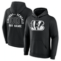 Punc Custom C.Bengals Black Personalized Name & Number Pullover Hoodie Stitched Jerseys