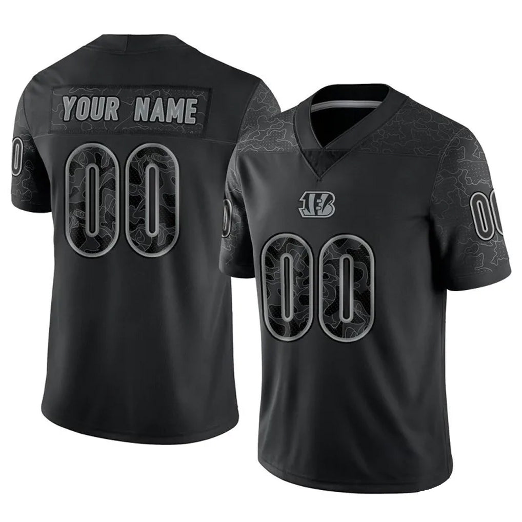 Punc Custom C.Bengals Black Reflective Limited Game Any Name & Numbers Stitched Jerseys