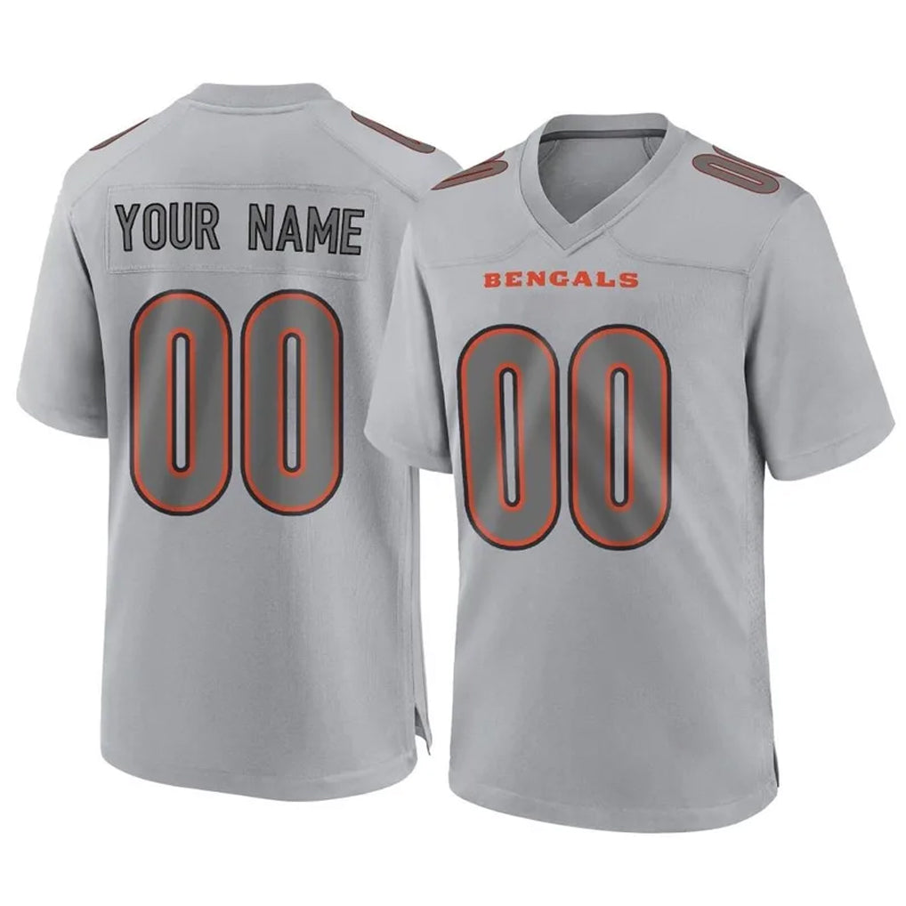 Punc Custom C.Bengals Gray Atmosphere Fashion Game Any Name & Numbers Stitched Jerseys