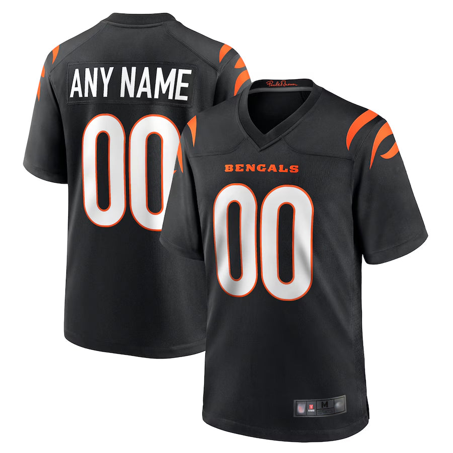 Punc Custom C.Bengals Home Replica Game Football Jerseys - Black - Custom