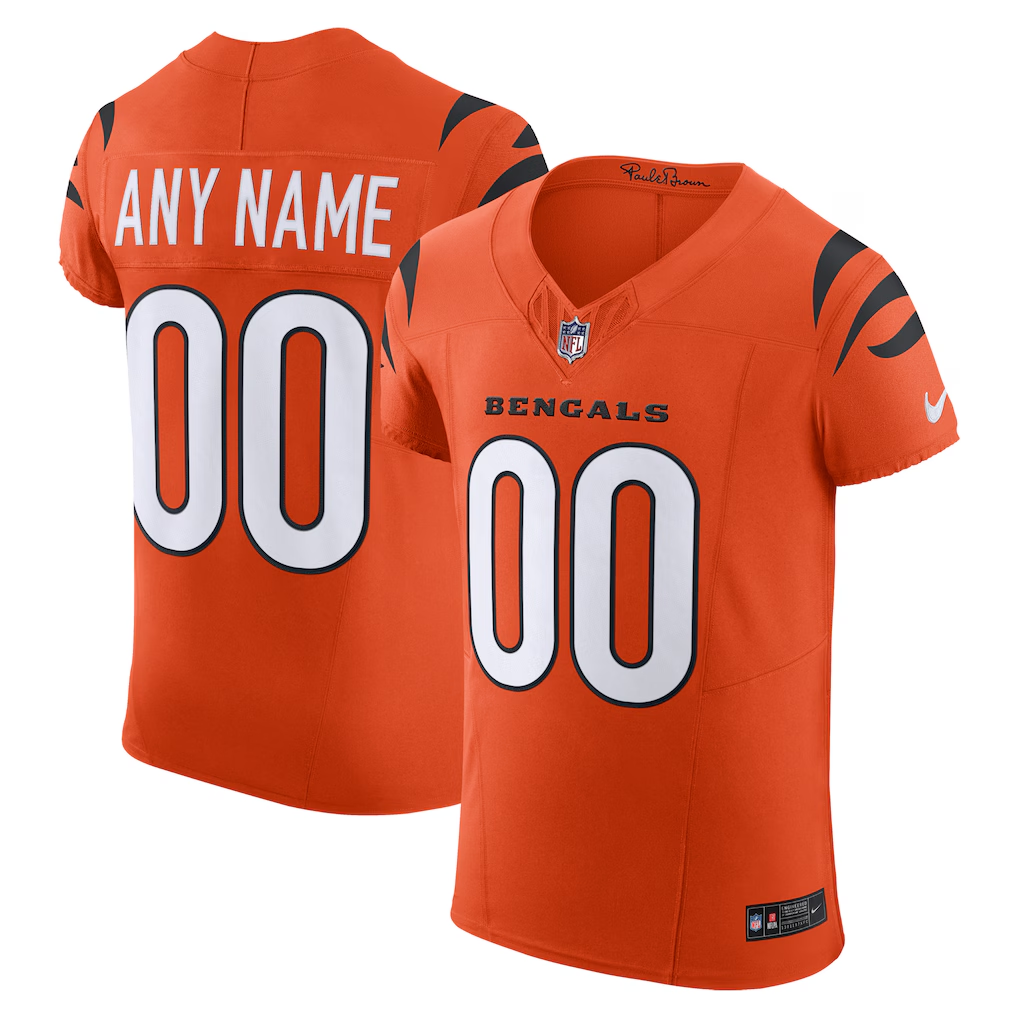 Punc Custom C.Bengals Orange Alternate Vapor F.U.S.E. Elite Stitched Jerseys