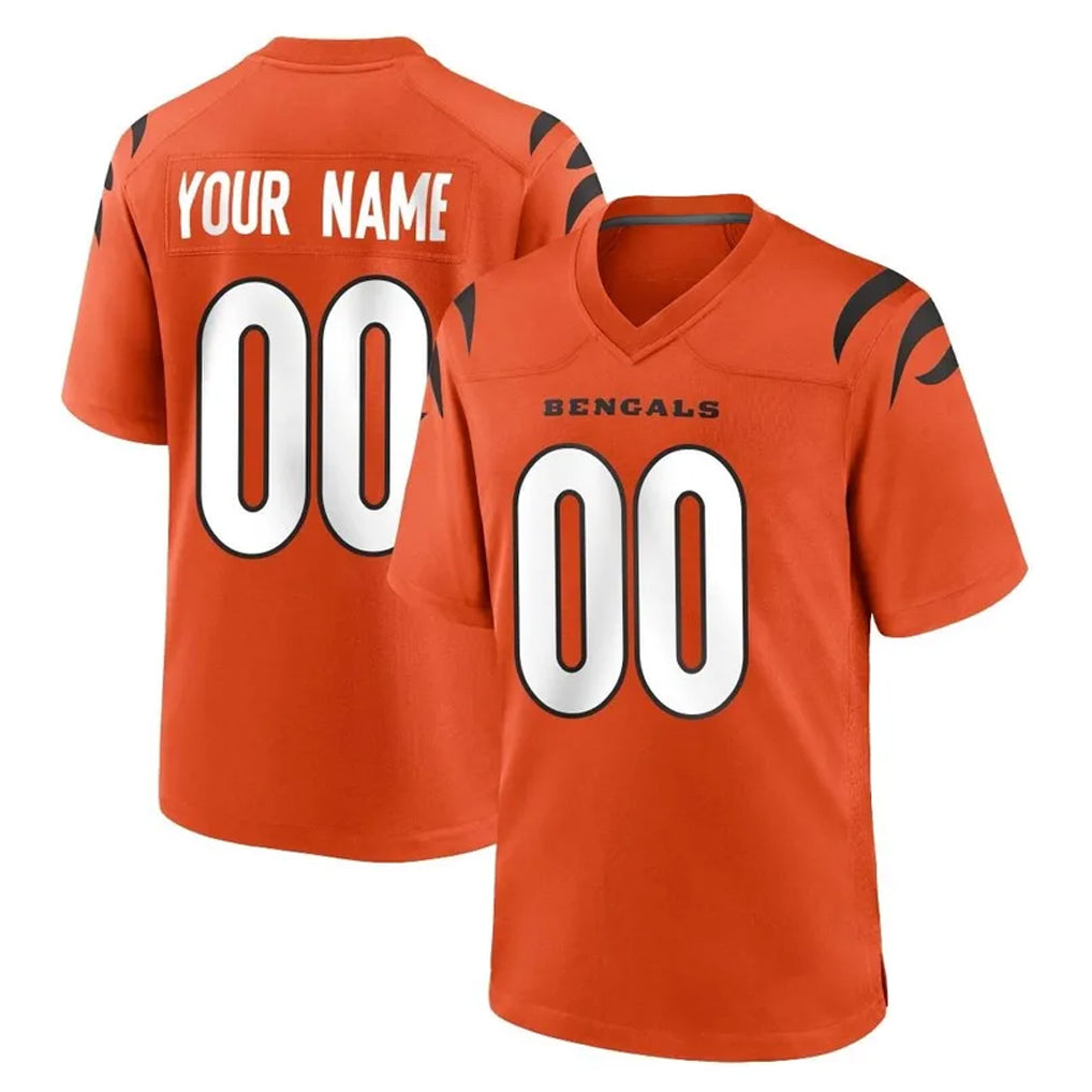 Punc Custom C.Bengals Orange Home Game Any Name & Numbers Stitched Jerseys